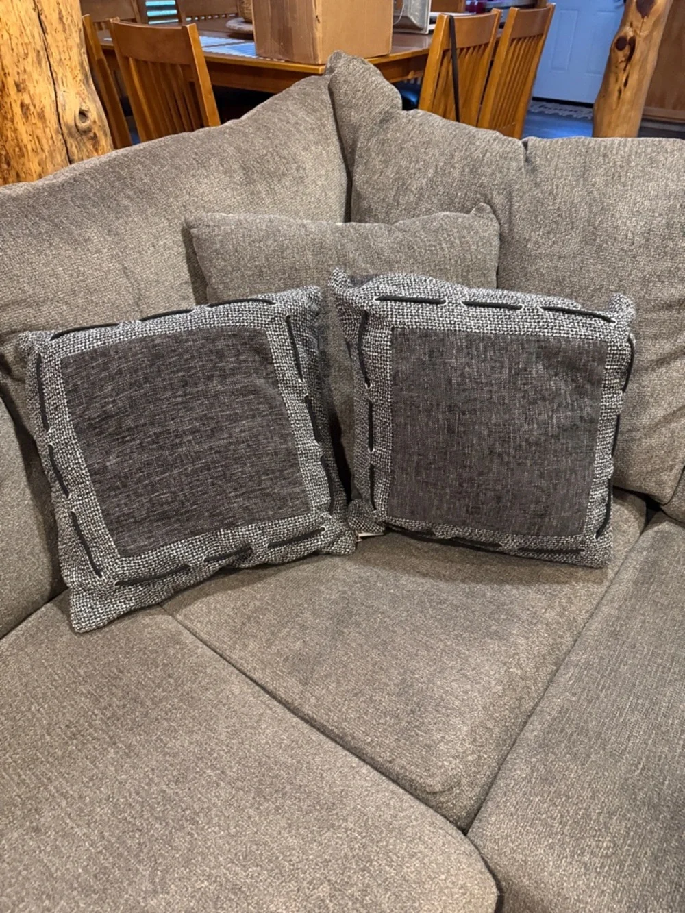 HiEnd Accents Tweed and Chenille pillow Covers Set of two